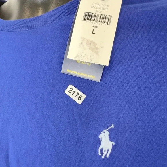 NEW Polo Ralph Lauren T-Shirt Short Sleeves Classic Fit Pony Logo Mens Blue L - Picture 3 of 6